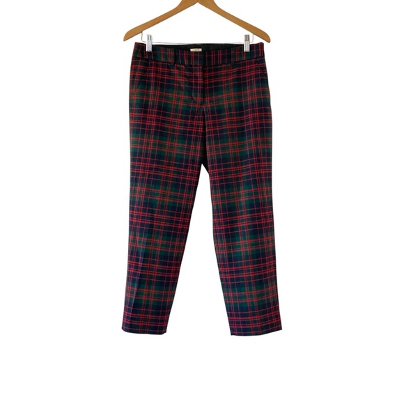 J. Crew Factory 6 Red and Green Ankle Cropped Pants - Picture 1 of 11